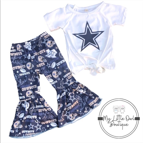 Kids Toddler Dallas Cowboys Bell Bottom Outfit - Picture 1 of 1